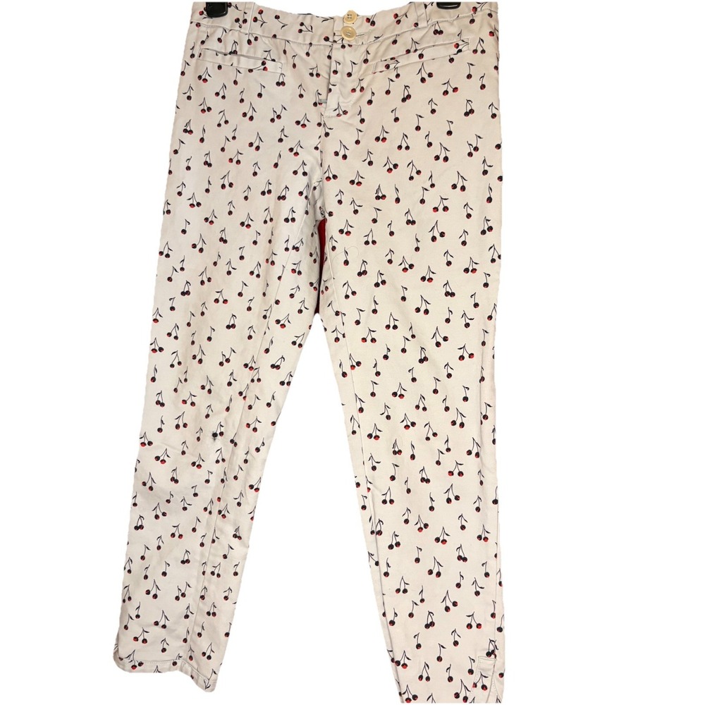 Cartonnier Anthropologie Charlie Pants Sz‎ 2 Light Blue Cherry Crop, CB#19
